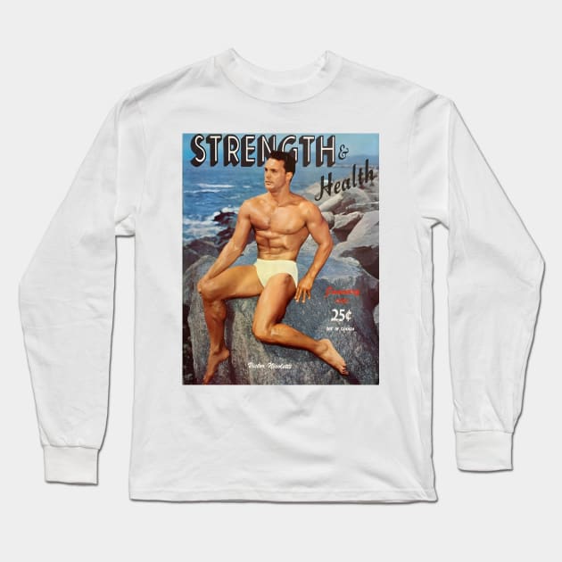 STRENGTH & HEALTH Victor Nicoletti - Vintage Physique Muscle Male Model Magazine Cover Long Sleeve T-Shirt by SNAustralia